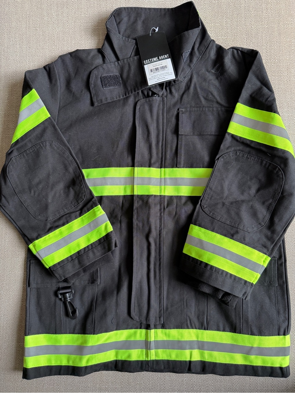 *NEW* Halloween Costume Kids Firefighter Costume Black Jacket & pants with Neon - Picture 7 of 7